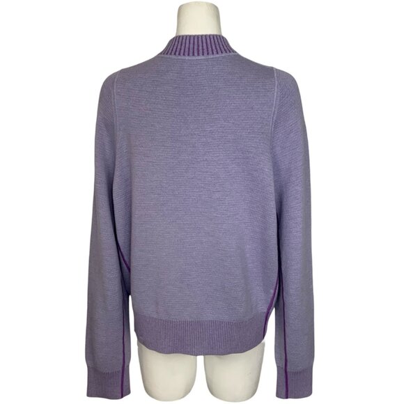Lululemon Reversible Double Knit Zip Up Sweater 12 Purple Wool - Picture 3 of 15
